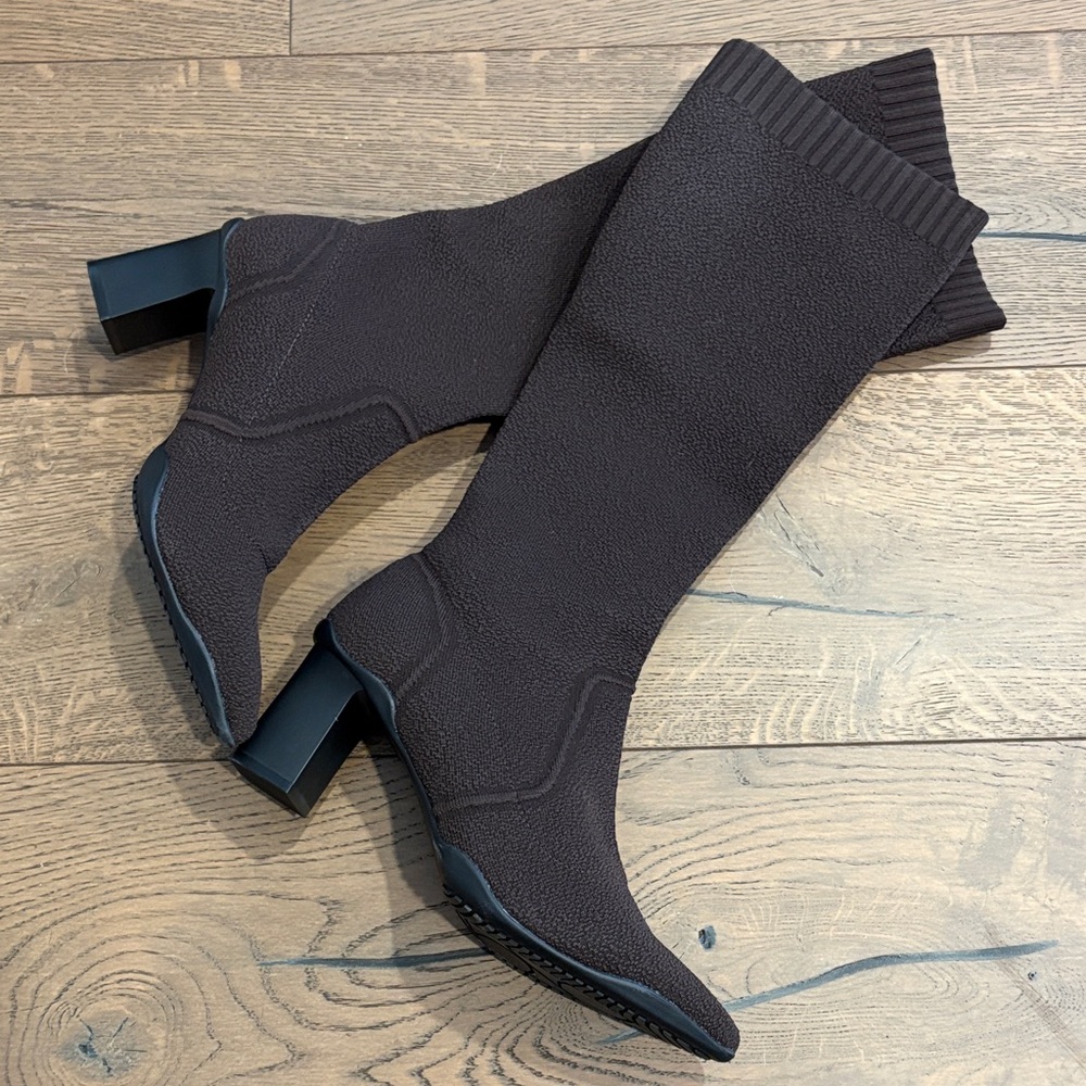 Cosy Island Knee High Brown Block Heel Boots